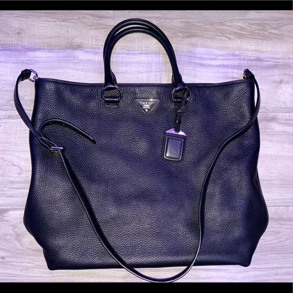 Prada Convertible Zip Satchel Vitello Daino Medium